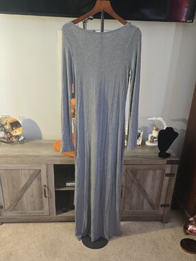 SHEIN Gray Long Sleeve Maxi Dress